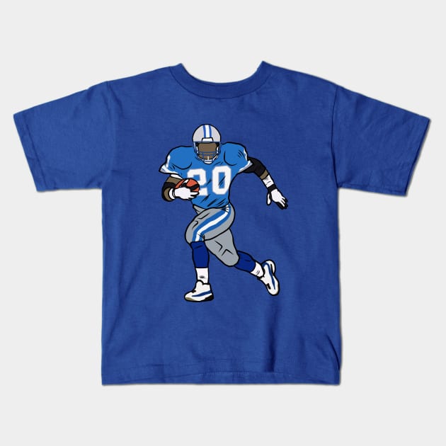 Barry Sanders Running Kids T-Shirt by rattraptees